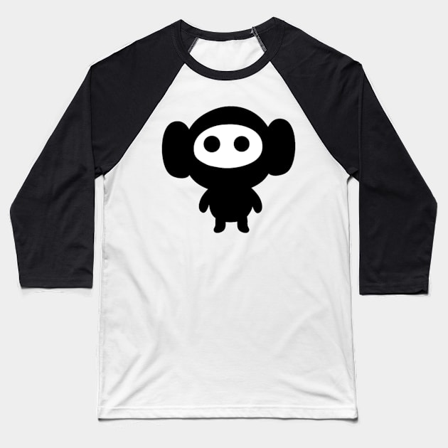 Kawaii Ninja Monkey Emoticon Baseball T-Shirt by AnotherOne